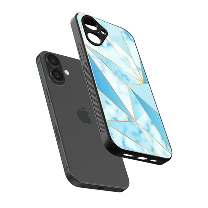 French Marble sleek iPhone 16 cover with tempered glass back and TPU edges