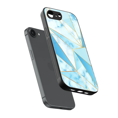 French Marble sleek iphone 16e cover with tempered glass back and TPU edges