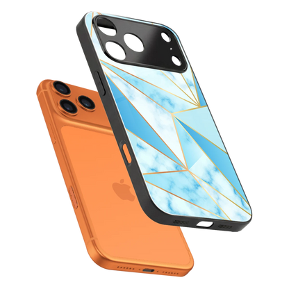 French Marble sleek iphone 17 pro cover with tempered glass back and TPU edges