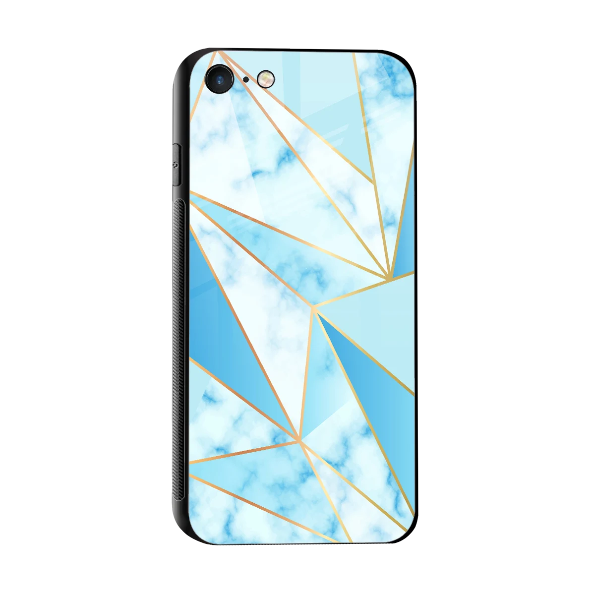 French Marble sleek iphone 7 cover with tempered glass back and TPU edges