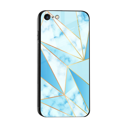 French Marble sleek iphone 7 cover with tempered glass back and TPU edges
