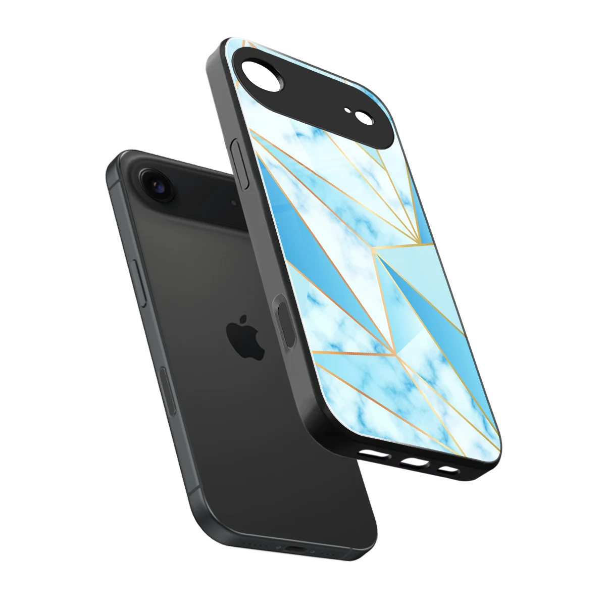 French Marble sleek iphone air cover with tempered glass back and TPU edges