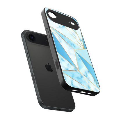 French Marble sleek iphone air cover with tempered glass back and TPU edges