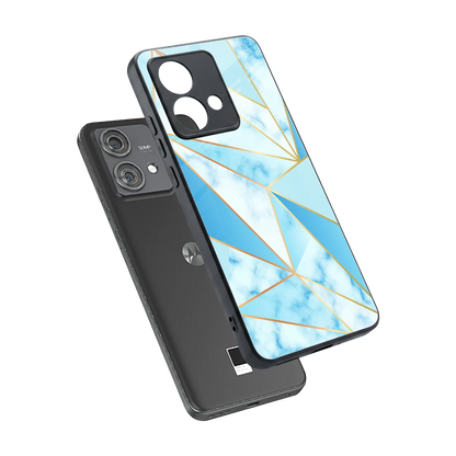 French Marble sleek motorola edge 40 neo 5g cover with tempered glass back and TPU edges