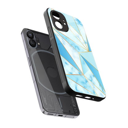 French Marble sleek nothing phone 1 cover with tempered glass back and TPU edges