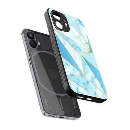 French Marble sleek nothing phone 2 cover with tempered glass back and TPU edges