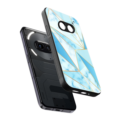French Marble sleek nothing phone 2a cover with tempered glass back and TPU edges