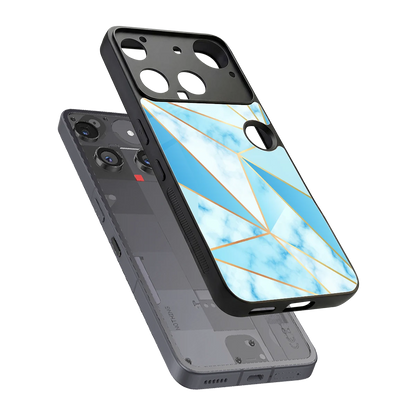 French Marble sleek nothing phone 3 cover with tempered glass back and TPU edges