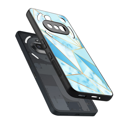 French Marble sleek nothing phone 3a cover with tempered glass back and TPU edges