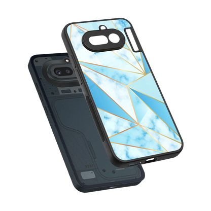 French Marble sleek nothing phone 4a cover with tempered glass back and TPU edges