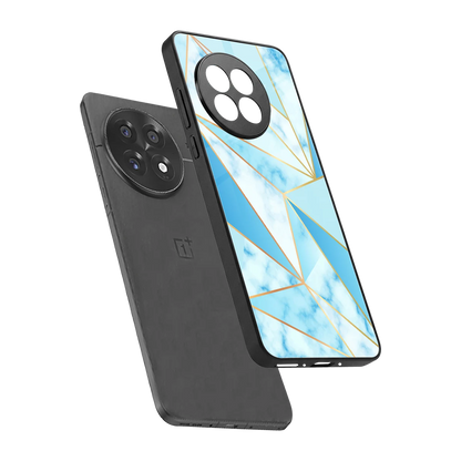 French Marble sleek oneplus 13r cover with tempered glass back and TPU edges