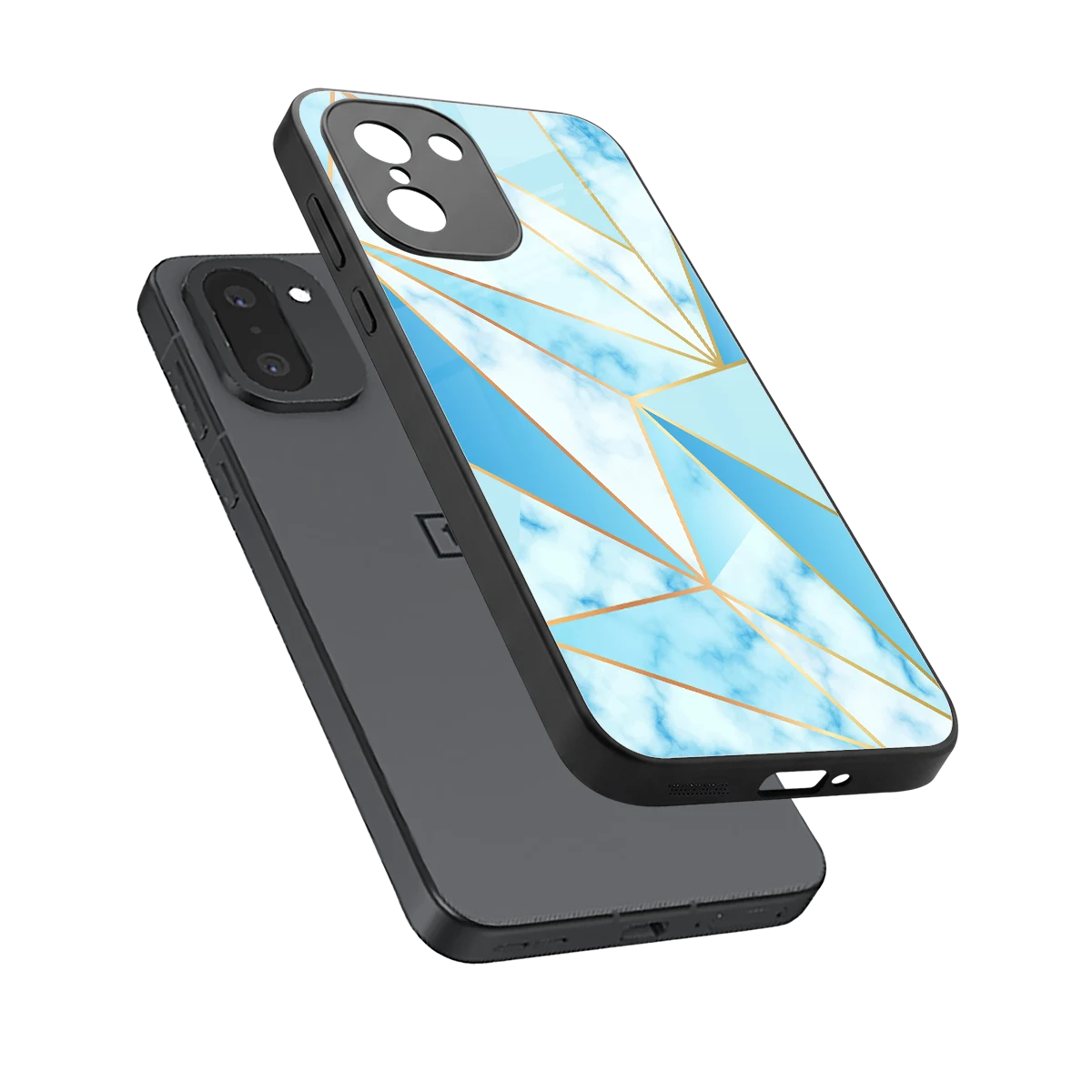 French Marble sleek oneplus 15r cover with tempered glass back and TPU edges