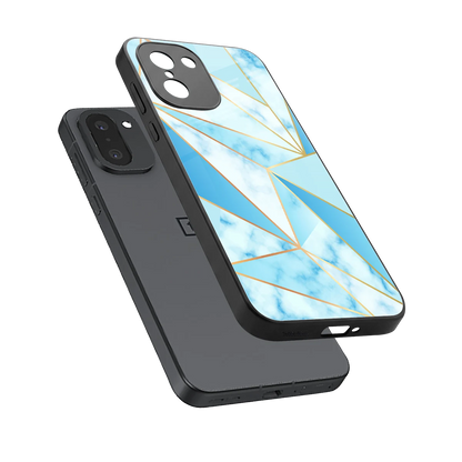 French Marble sleek oneplus 15r cover with tempered glass back and TPU edges