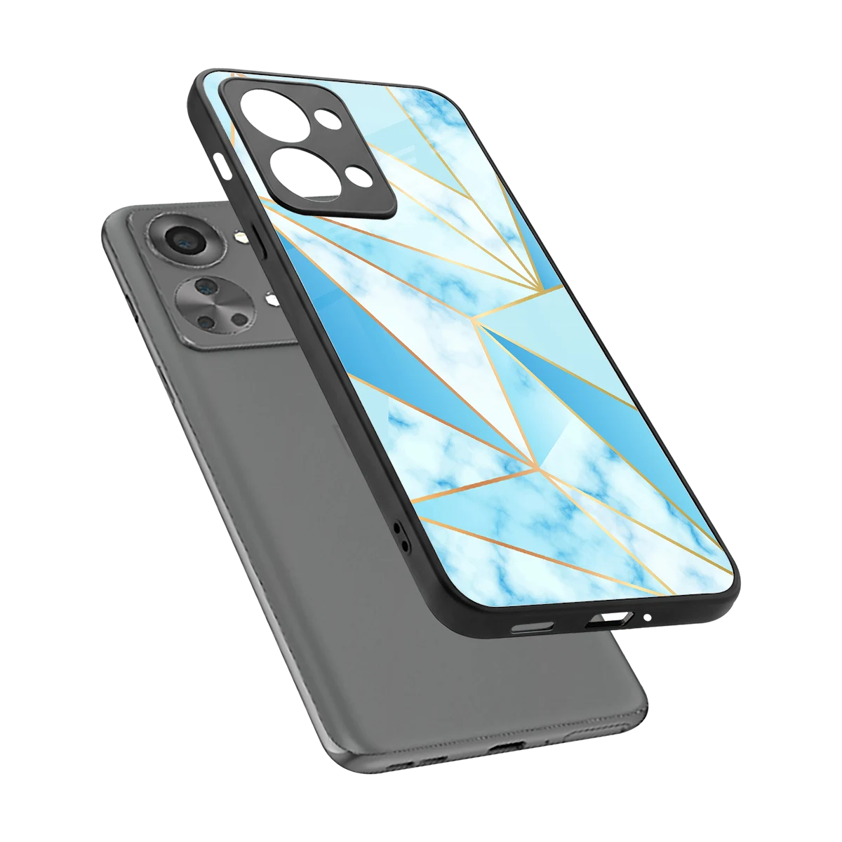 French Marble sleek oneplus nord 2t cover with tempered glass back and TPU edges