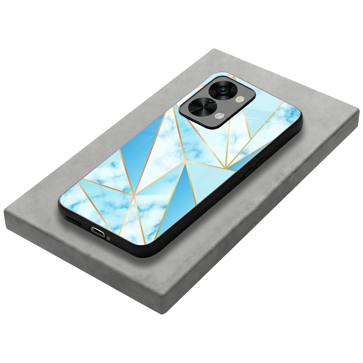 French Marble stylish phone case for oneplus nord 2t | glossy glass and slim fit