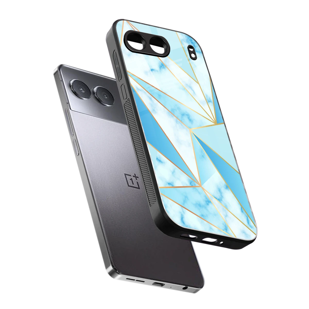 French Marble sleek oneplus nord 4 cover with tempered glass back and TPU edges