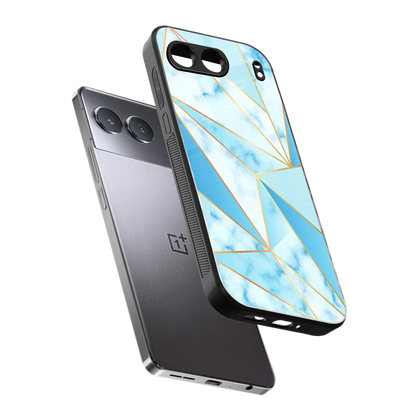 French Marble sleek oneplus nord 4 cover with tempered glass back and TPU edges