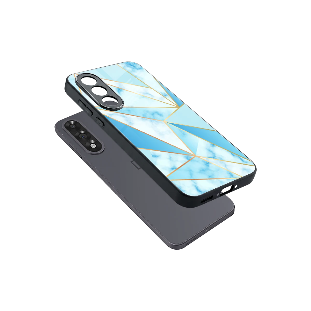 French Marble sleek oneplus nord 5 cover with tempered glass back and TPU edges