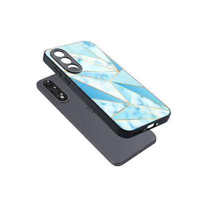 French Marble sleek oneplus nord 5 cover with tempered glass back and TPU edges