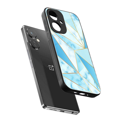 French Marble sleek oneplus nord ce 3 cover with tempered glass back and TPU edges