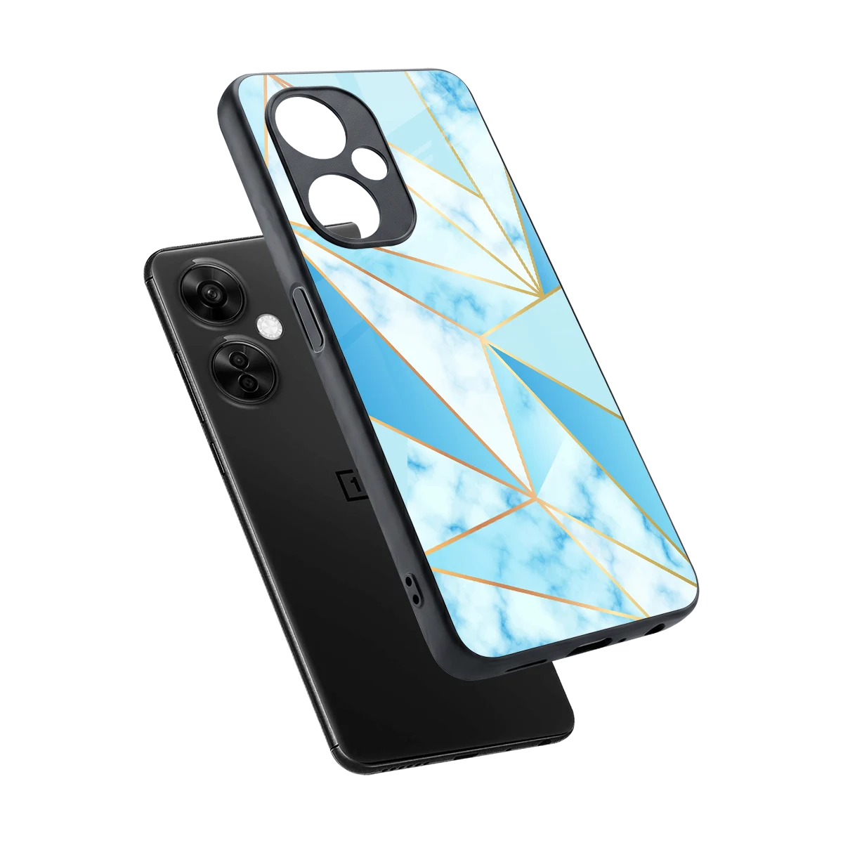 French Marble sleek oneplus nord ce 3 lite cover with tempered glass back and TPU edges