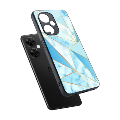French Marble sleek oneplus nord ce 3 lite cover with tempered glass back and TPU edges