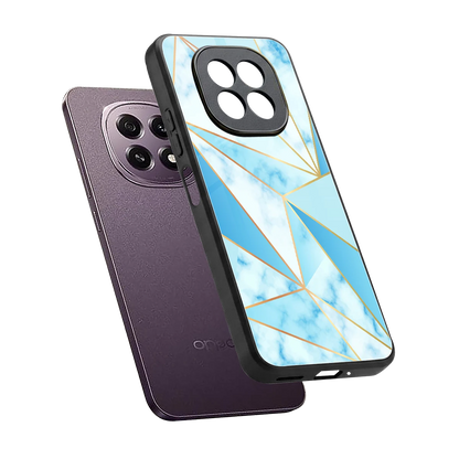 French Marble sleek oppo f29 5g cover with tempered glass back and TPU edges