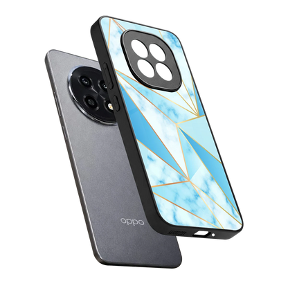 French Marble sleek oppo f29 pro 5g cover with tempered glass back and TPU edges