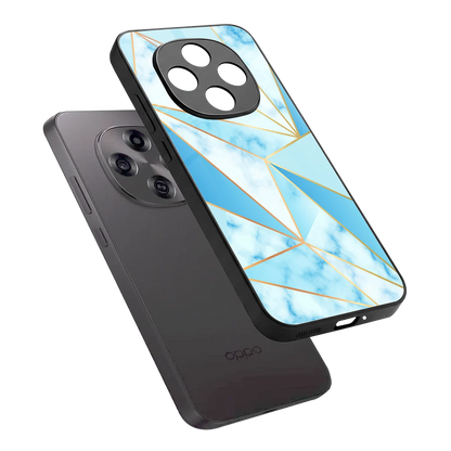 French Marble sleek oppo f31 pro 5g cover with tempered glass back and TPU edges