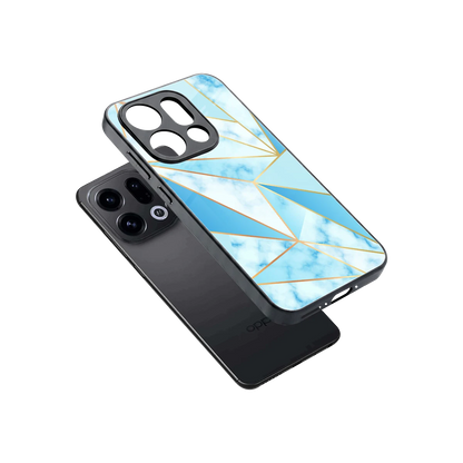 French Marble sleek oppo find x9 cover with tempered glass back and TPU edges