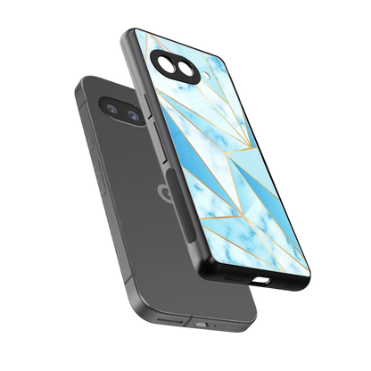 French Marble sleek google pixel 10a cover with tempered glass back and TPU edges