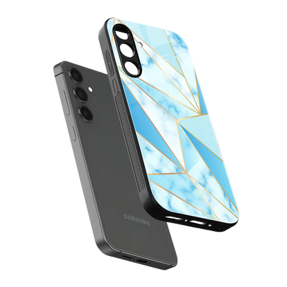 French Marble sleek samsung galaxy m35 5g cover with tempered glass back and TPU edges
