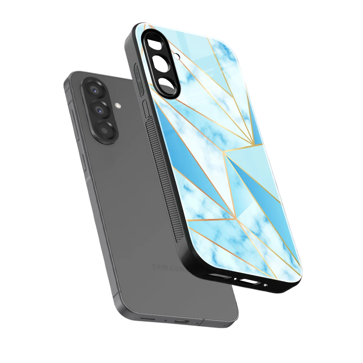 French Marble sleek samsung galaxy a36 5g cover with tempered glass back and TPU edges