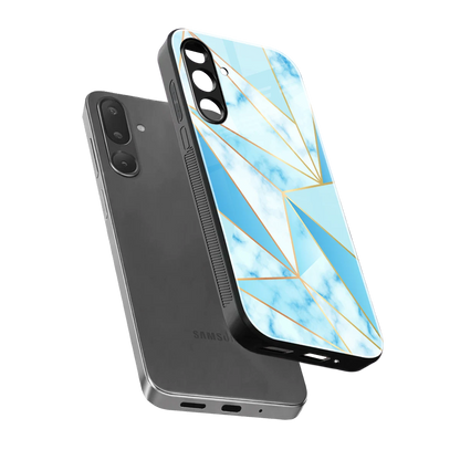 French Marble sleek samsung galaxy m56 5g cover with tempered glass back and TPU edges