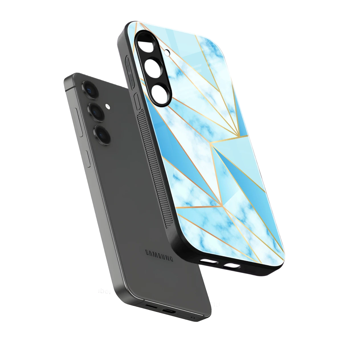 French Marble sleek samsung galaxy s23 fe cover with tempered glass back and TPU edges