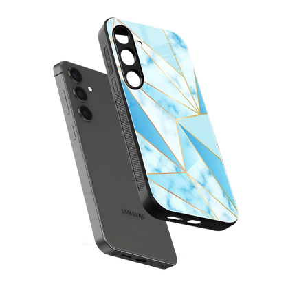 French Marble sleek samsung galaxy s24 plus cover with tempered glass back and TPU edges