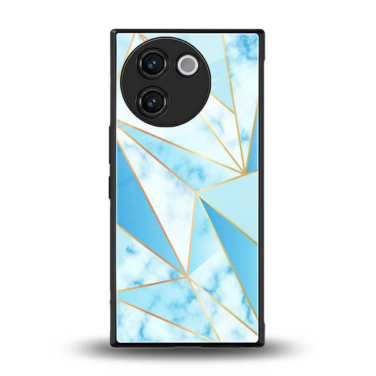 French Marble back phone cover | glass case for vivo v30e