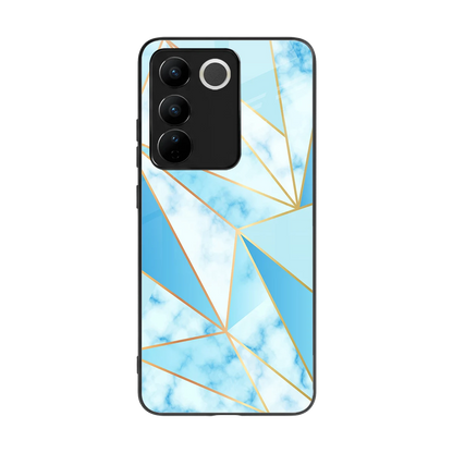 French Marble back phone cover | glass case for vivo v27 5g