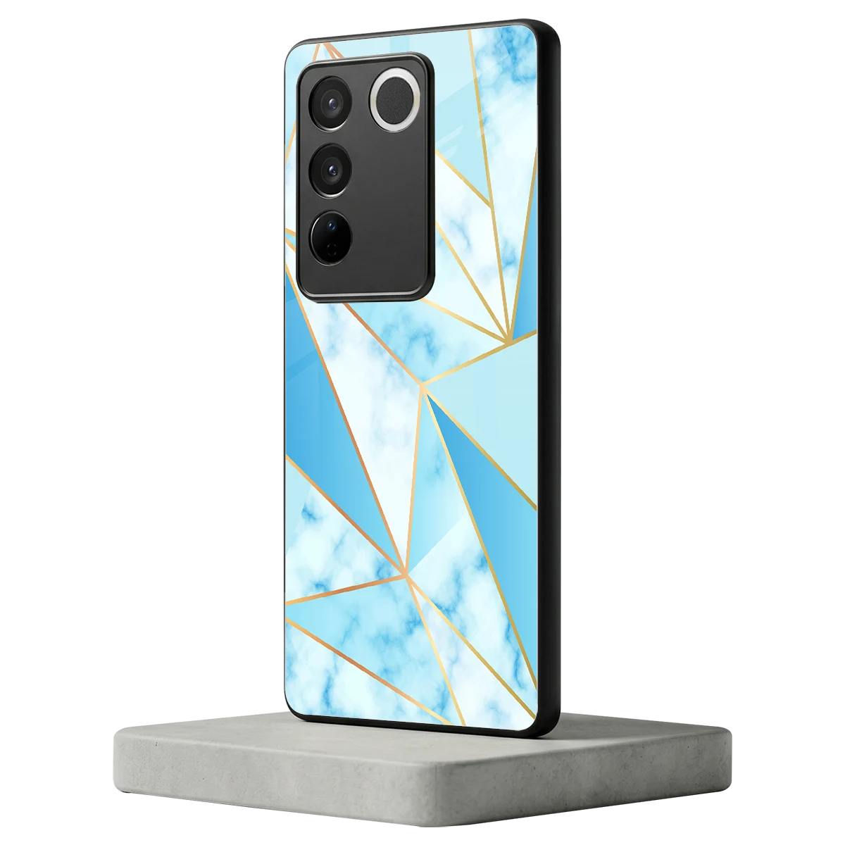 French Marble vivo v27 5g mobile cover | shockproof glass phone case