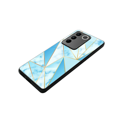 French Marble stylish phone case for vivo v27 5g | glossy glass and slim fit