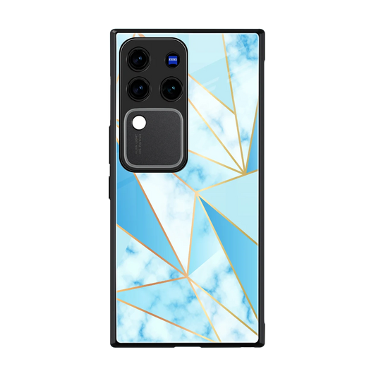 French Marble back phone cover | glass case forvivo v30 pro