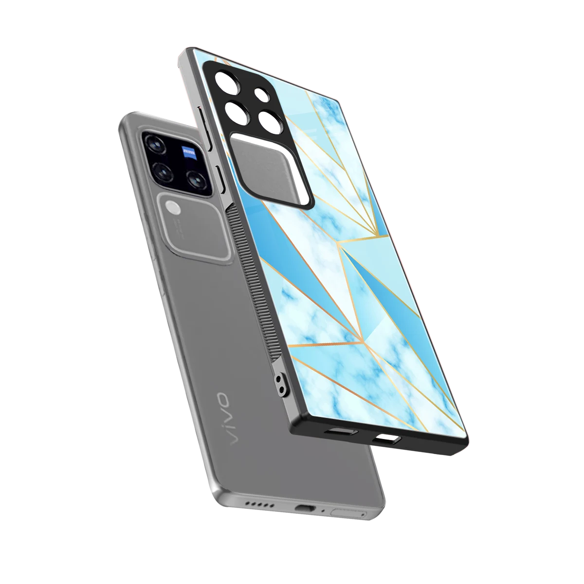 French Marble sleekvivo v30 pro cover with tempered glass back and TPU edges