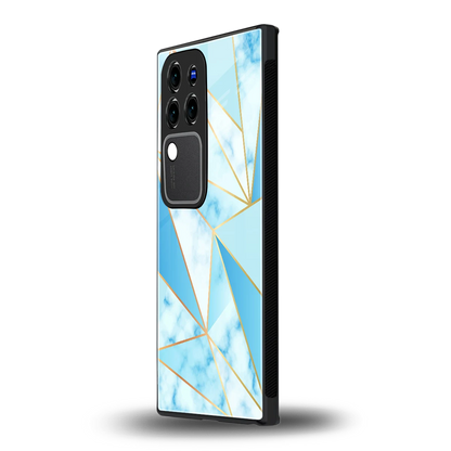 French Marblevivo v30 pro mobile cover | shockproof glass phone case