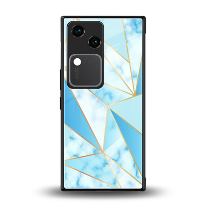 French Marble back phone cover | glass case for vivo v30