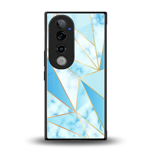 French Marble back phone cover | glass case for vivo v40 pro