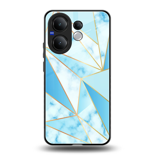 French Marble back phone cover | glass case for vivo v60
