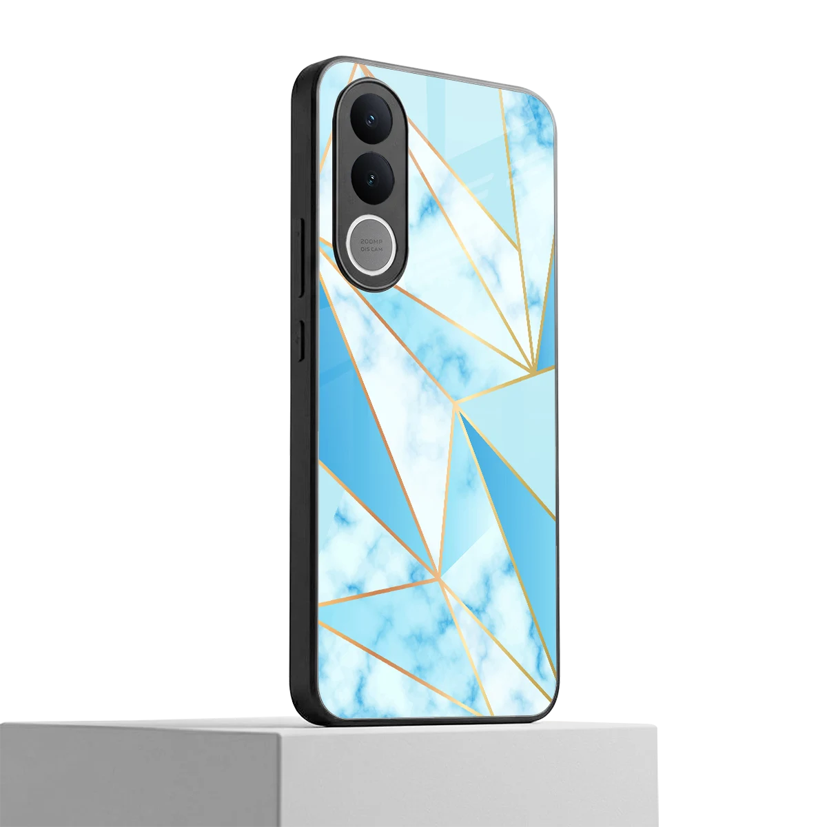 French Marble vivo v70 fe mobile cover | shockproof glass phone case