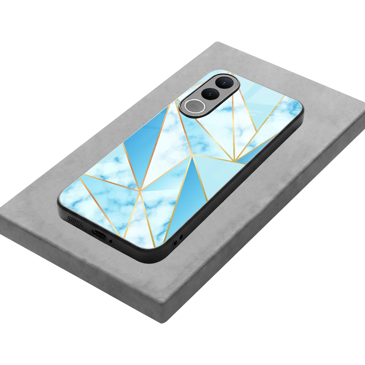 French Marble stylish phone case for vivo v70 fe | glossy glass and slim fit