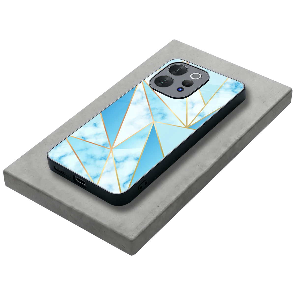 French Marble stylish phone case for vivo v70 | glossy glass and slim fit