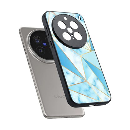 French Marble sleek vivo x200 pro cover with tempered glass back and TPU edges